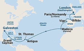 21-Day Tropical Passage Itinerary Map